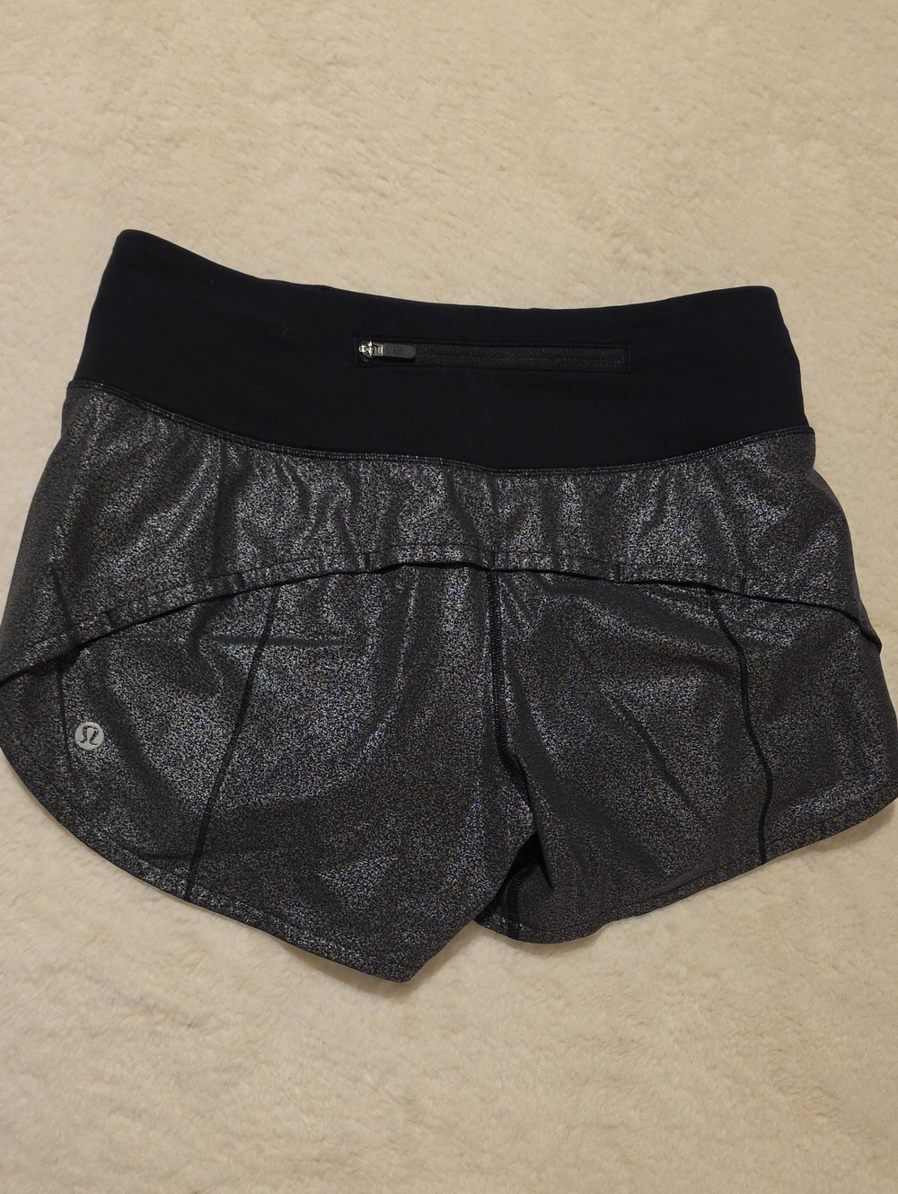 lululemon athletica Black Shimmer Athletic Shorts Size 4